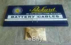 Vintage Nos Packard Automobile Câbles Batterie Mechanic Garage Magasin Afficher Sign