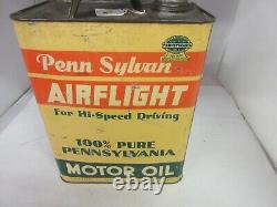 Vintage Publicité Airflight Motor Oil 2 Gallon Can Tin Garage Store 63-z