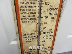 Vintage Publicité Gulf Oil Gas Thermomètre Garage Store Auto Petroliana A-481