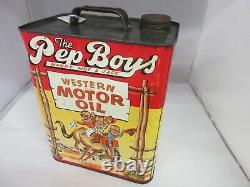Vintage Publicité Pep Boys Motor Oil 2 Gallon Can Tin Garage Store 800-q