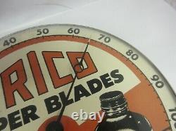Vintage Publicité Trico Round Thermometer Glass Face Garage Store M-402