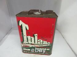 Vintage Publicité Tulane Motor Oil 2 Gallon Can Tin Garage Store 801-q